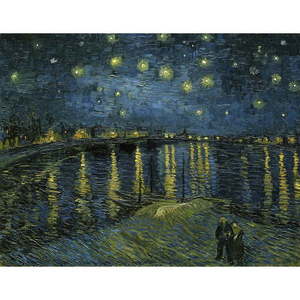 Obraz - 90x70 cm reprodukcia The Starry Night, Vincent van Gogh – Fedkolor vyobraziť