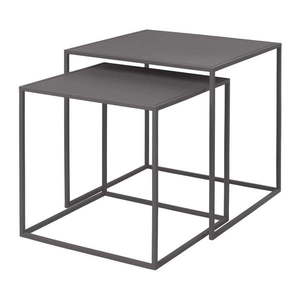 Sivé kovové konferenčné stolíky v súprave 2 ks 40x40 cm Fera – Blomus vyobraziť