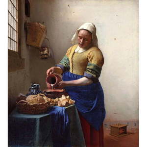 Obraz - reprodukcia 45x60 cm The Milkmaid, Jan Vermeer – Fedkolor vyobraziť