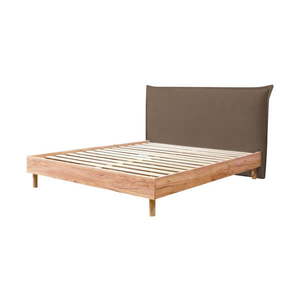 Hnedá/prírodná dvojlôžková posteľ s roštom 160x200 cm Charlie – Bobochic Paris vyobraziť