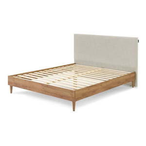 Béžová/prírodná dvojlôžková posteľ s roštom 160x200 cm Noa – Bobochic Paris vyobraziť