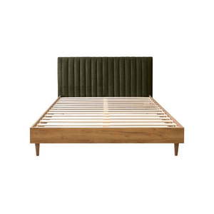 Tmavozelená/prírodná dvojlôžková posteľ s roštom 160x200 cm Oceane – Bobochic Paris vyobraziť