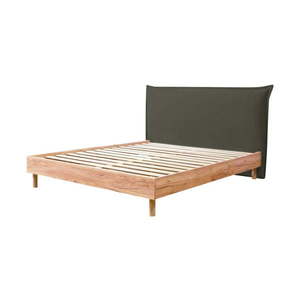 Tmavozelená/prírodná dvojlôžková posteľ s roštom 160x200 cm Charlie – Bobochic Paris vyobraziť