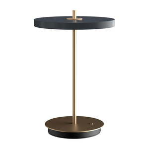 Antracitovosivá LED stolová lampa so stmievačom s kovovým tienidlom (výška 31 cm) Asteria Move – UMAGE vyobraziť