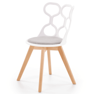 Sconto Jedálenská stolička SCK-308 bielosivá/prírodná vyobraziť