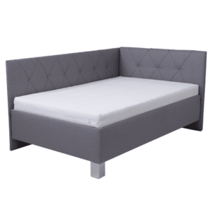 Sconto Rohová posteľ s matracom AFRODITE sivá, 90x200 cm vyobraziť