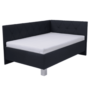 Sconto Rohová posteľ s matracom AFRODITE čierna, 140x200 cm vyobraziť