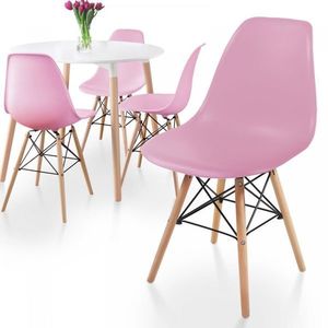 MIADOMODO sada jedálenských stoličiek, 4 kusy, ružové vyobraziť