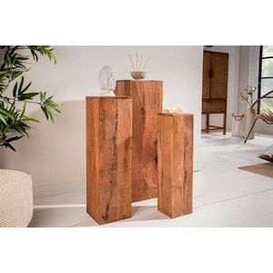 Odkladací stolík 3 ks BOREAS Dekorhome Mangovníkové drevo vyobraziť