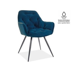 Signal Jedálenská stolička CHERRY MATT VELVET Farba: Modrá vyobraziť