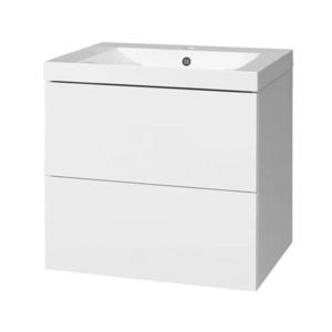 MEREO - Aira, kúpeľňová skrinka s umývadlom z liateho mramoru 61 cm, biela CN710M vyobraziť