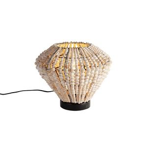 Orientálna stolná lampa béžová s korálkami - Moti vyobraziť