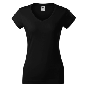 MALFINI Dámske tričko FIT s výstrihom do V - čierne XXL vyobraziť