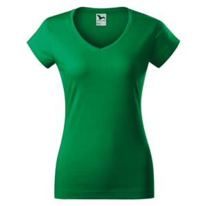 MALFINI Dámske tričko FIT s výstrihom do V - zelené XXL vyobraziť