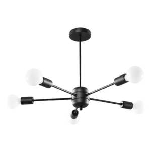 Čierne závesné svietidlo 66x66 cm Benedett - Nice Lamps vyobraziť