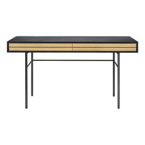 Čierny písací stôl Woodman Stripe, 130 x 60 cm vyobraziť