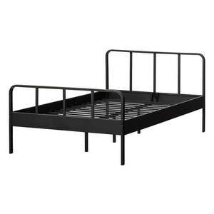 Čierna kovová jednolôžková posteľ s roštom 120x200 cm Mees – WOOOD vyobraziť