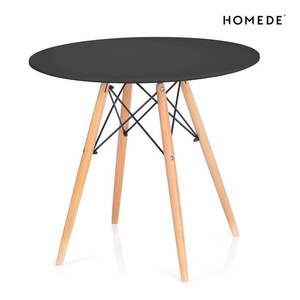 Okrúhly jedálenský stôl s čiernou doskou ø 80 cm Tebe – Homede vyobraziť