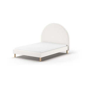 Biela čalúnená jednolôžková posteľ s roštom 140x200 cm MOON – Vipack vyobraziť