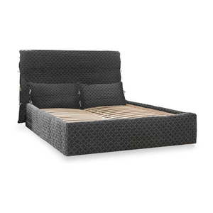 Čierna čalúnená dvojlôžková posteľ s úložným priestorom s roštom 180x200 cm Sleepy Luna – Miuform vyobraziť