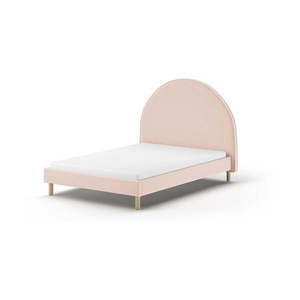 Ružová čalúnená jednolôžková posteľ s roštom 140x200 cm MOON – Vipack vyobraziť