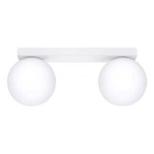 Biele stropné svietidlo so skleneným tienidlom ø 12 cm Umerta – Nice Lamps vyobraziť