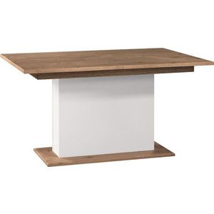 TARANKO Como CM-S1 rozkladací jedálenský stôl biely vysoký lesk / dub Como vyobraziť