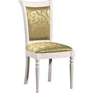 TARANKO Krzeslo M jedálenská stolička biela / zlato-zelený vzor (A4 0304) vyobraziť