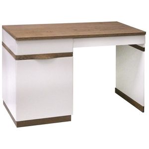 TARANKO Como CM L pc stôl biely vysoký lesk / dub Como vyobraziť