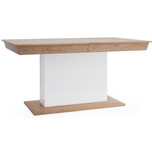 TARANKO Aspen AS-S1 rozkladací jedálenský stôl biely vysoký lesk / dub (Grande 01) vyobraziť