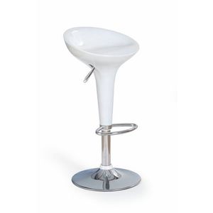HALMAR H-17 barová stolička biely lesk / chróm vyobraziť