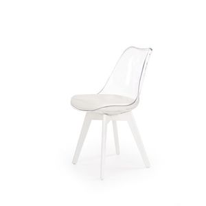 HALMAR K245 jedálenská stolička biela / priehľadná vyobraziť