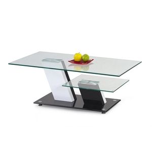 HALMAR Savana sklenený konferenčný stolík čierny lesk / biely lesk / čierna / priehľadná vyobraziť