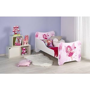 HALMAR Happy Fairy detská posteľ s roštom a matracom biela / kombinácia farieb vyobraziť