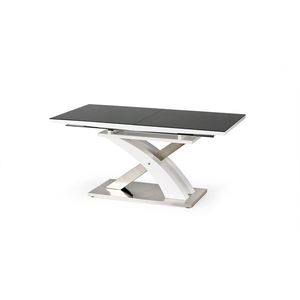 HALMAR Sandor 2 rozkladací jedálenský stôl čierny lesk / biely lesk / nerezová vyobraziť
