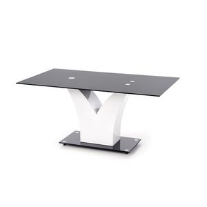 HALMAR Vesper sklenený jedálenský stôl čierna / biely lesk vyobraziť