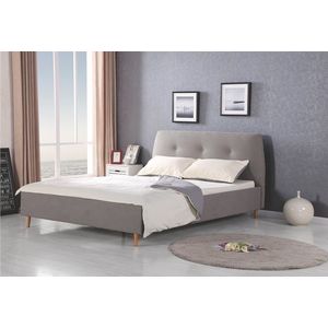 HALMAR Doris 160 čalúnená manželská posteľ s roštom sivá / jelša vyobraziť