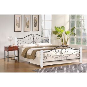 HALMAR Violetta 160 kovová manželská posteľ s roštom biela / čierna vyobraziť