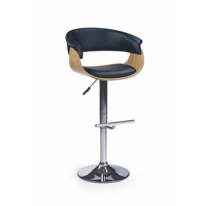 HALMAR H-45 barová stolička dub svetlý / čierna / chróm vyobraziť