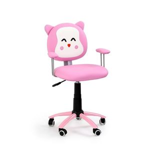 HALMAR Kitty detská stolička na kolieskach s podrúčkami ružová / biela vyobraziť