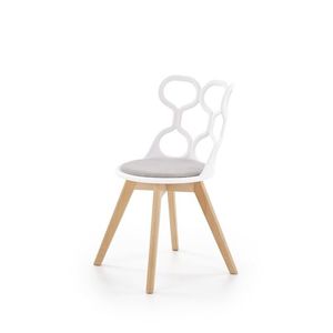 HALMAR K308 jedálenská stolička biela / sivá / prírodná vyobraziť