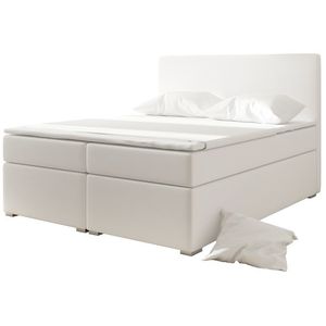 NABBI Diana 140 čalúnená manželská posteľ s úložným priestorom biela vyobraziť