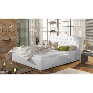 NABBI Monzo 140 čalúnená manželská posteľ s roštom biela vyobraziť