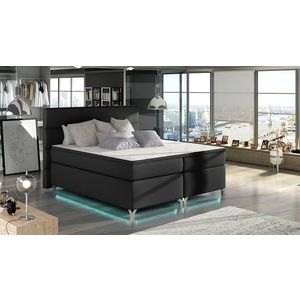 NABBI Avellino 140 čalúnená manželská posteľ s úložným priestorom čierna (Soft 11) vyobraziť