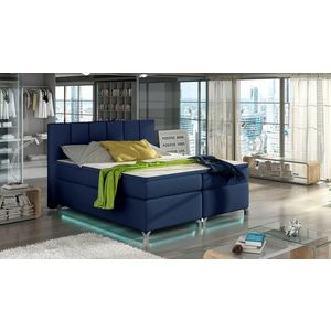 NABBI Barino 140 čalúnená manželská posteľ s úložným priestorom modrá vyobraziť
