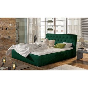 NABBI Monzo 160 čalúnená manželská posteľ s roštom tmavozelená vyobraziť