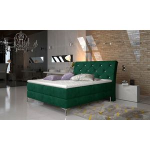 NABBI Amika 160 čalúnená manželská posteľ s úložným priestorom tmavozelená vyobraziť
