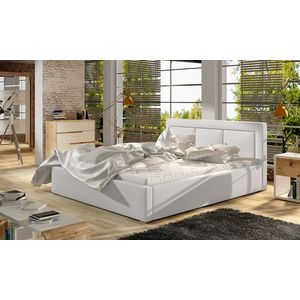 NABBI Branco 180 čalúnená manželská posteľ s roštom biela vyobraziť