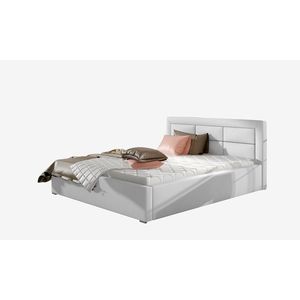 NABBI Rovigo 180 čalúnená manželská posteľ s roštom biela vyobraziť