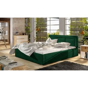 NABBI Branco 180 čalúnená manželská posteľ s roštom tmavozelená vyobraziť